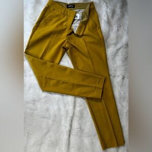 Express Mustard Yellow Cropped Ankle Pants